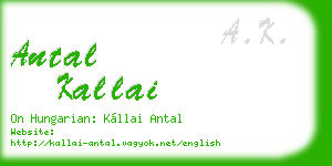 antal kallai business card
